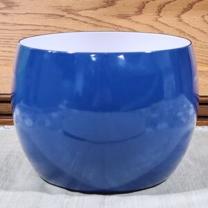 Dansk Blue Enamel Mixing Bowl IHQ France Vintage Dansk Enamelware Enameled Metal